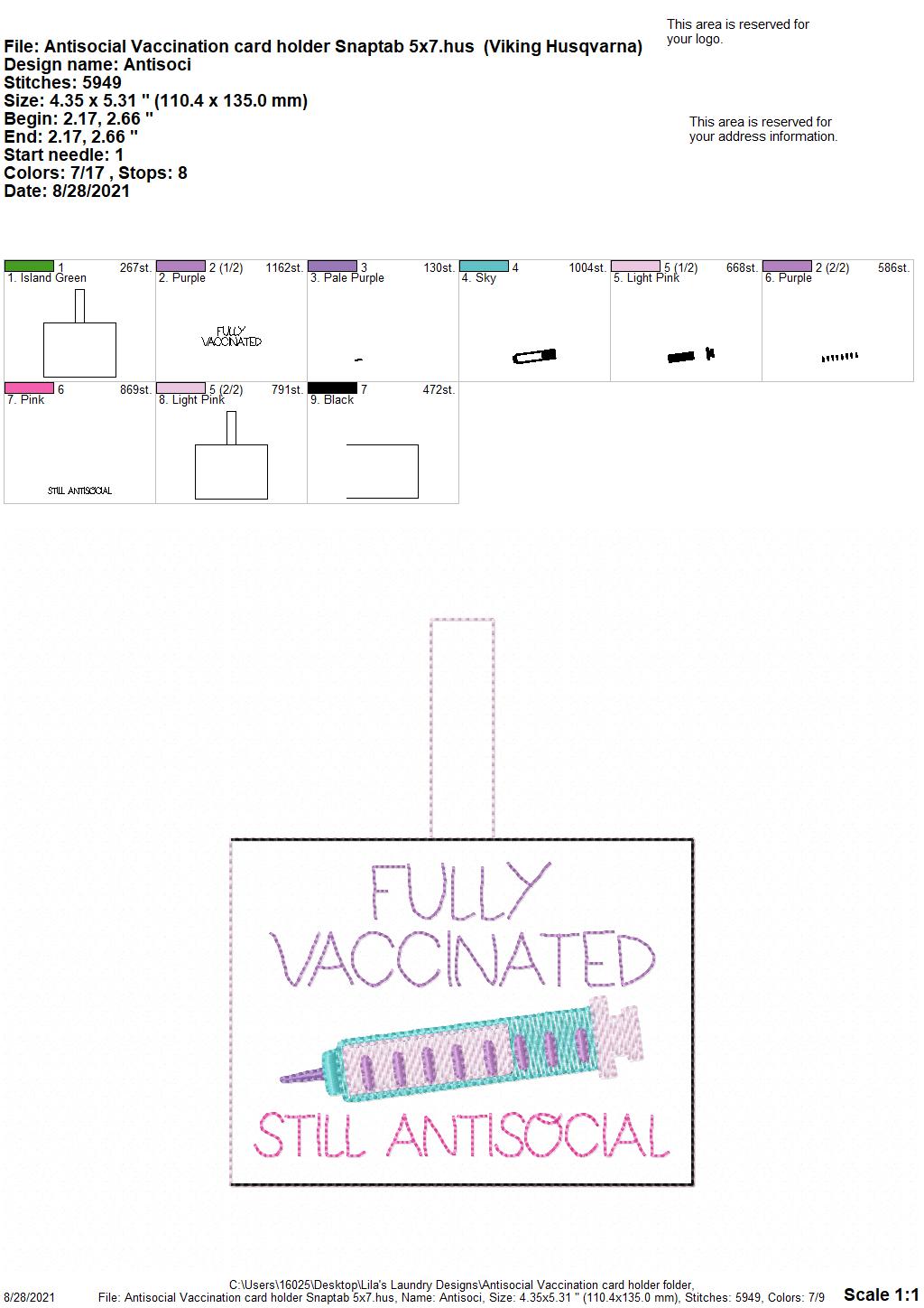 Antisocial Vaccination Card Holders 5x7