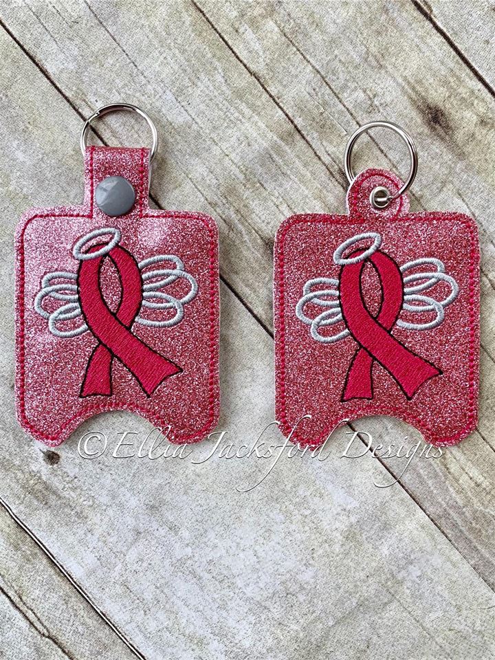 Awareness Angel Ribbon Sanitizer Holder - Embroidery Design - DIGITAL Embroidery DESIGN