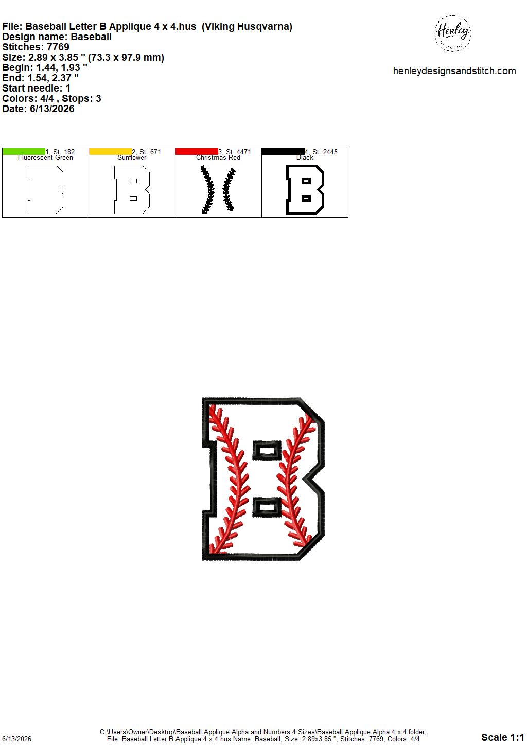 Baseball Stitching Applique Alpha and Numbers – 4 x 4, 5 x 7, 6 x 10 and 8 x 12 – DIGITAL Embroidery Design
