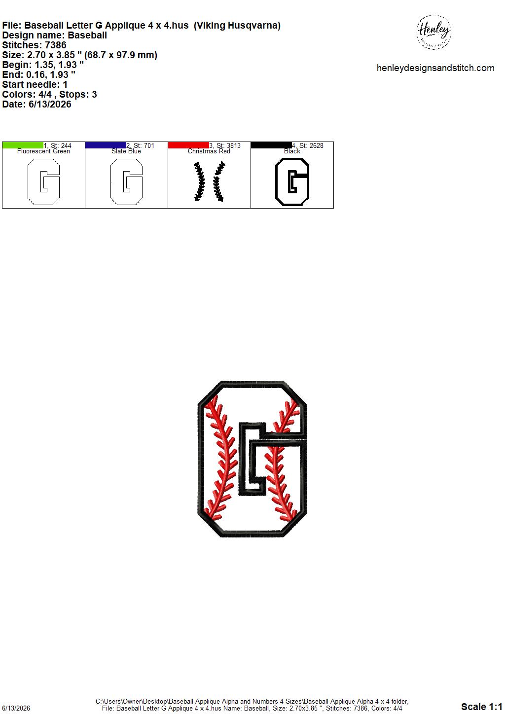 Baseball Stitching Applique Alpha and Numbers – 4 x 4, 5 x 7, 6 x 10 and 8 x 12 – DIGITAL Embroidery Design