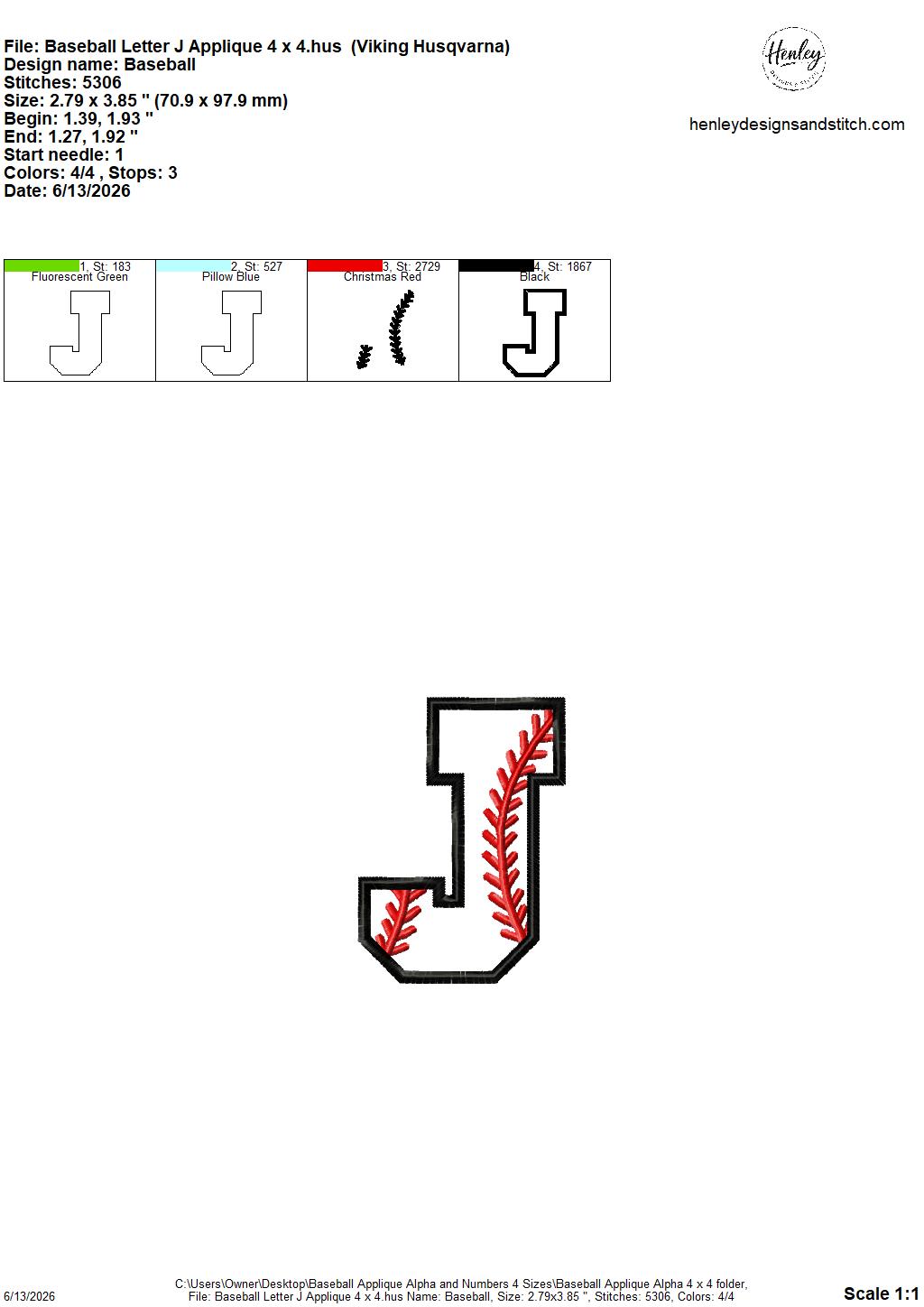 Baseball Stitching Applique Alpha and Numbers – 4 x 4, 5 x 7, 6 x 10 and 8 x 12 – DIGITAL Embroidery Design