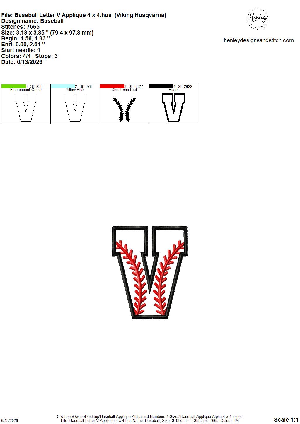 Baseball Stitching Applique Alpha and Numbers – 4 x 4, 5 x 7, 6 x 10 and 8 x 12 – DIGITAL Embroidery Design