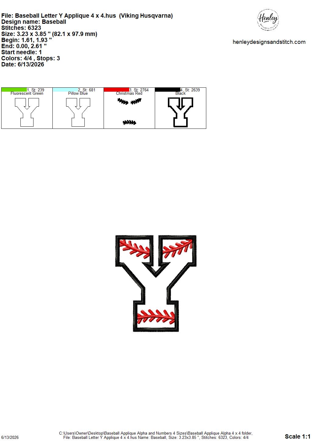 Baseball Stitching Applique Alpha and Numbers – 4 x 4, 5 x 7, 6 x 10 and 8 x 12 – DIGITAL Embroidery Design
