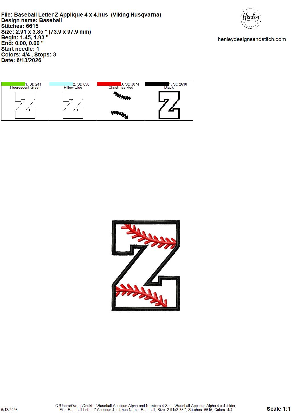 Baseball Stitching Applique Alpha and Numbers – 4 x 4, 5 x 7, 6 x 10 and 8 x 12 – DIGITAL Embroidery Design