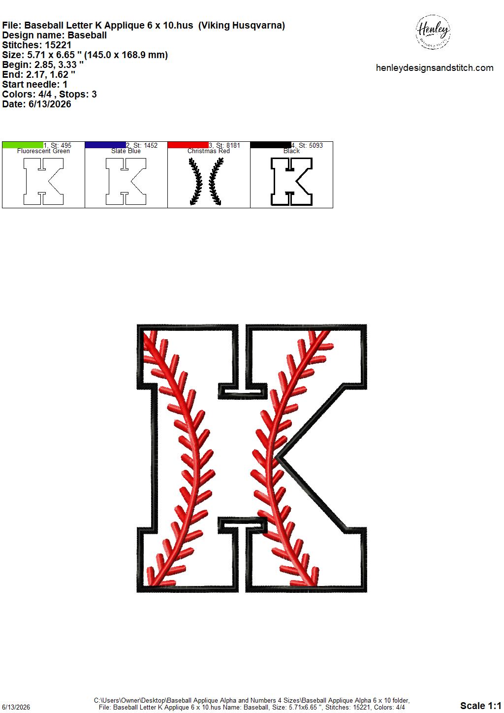 Baseball Stitching Applique Alpha and Numbers – 4 x 4, 5 x 7, 6 x 10 and 8 x 12 – DIGITAL Embroidery Design