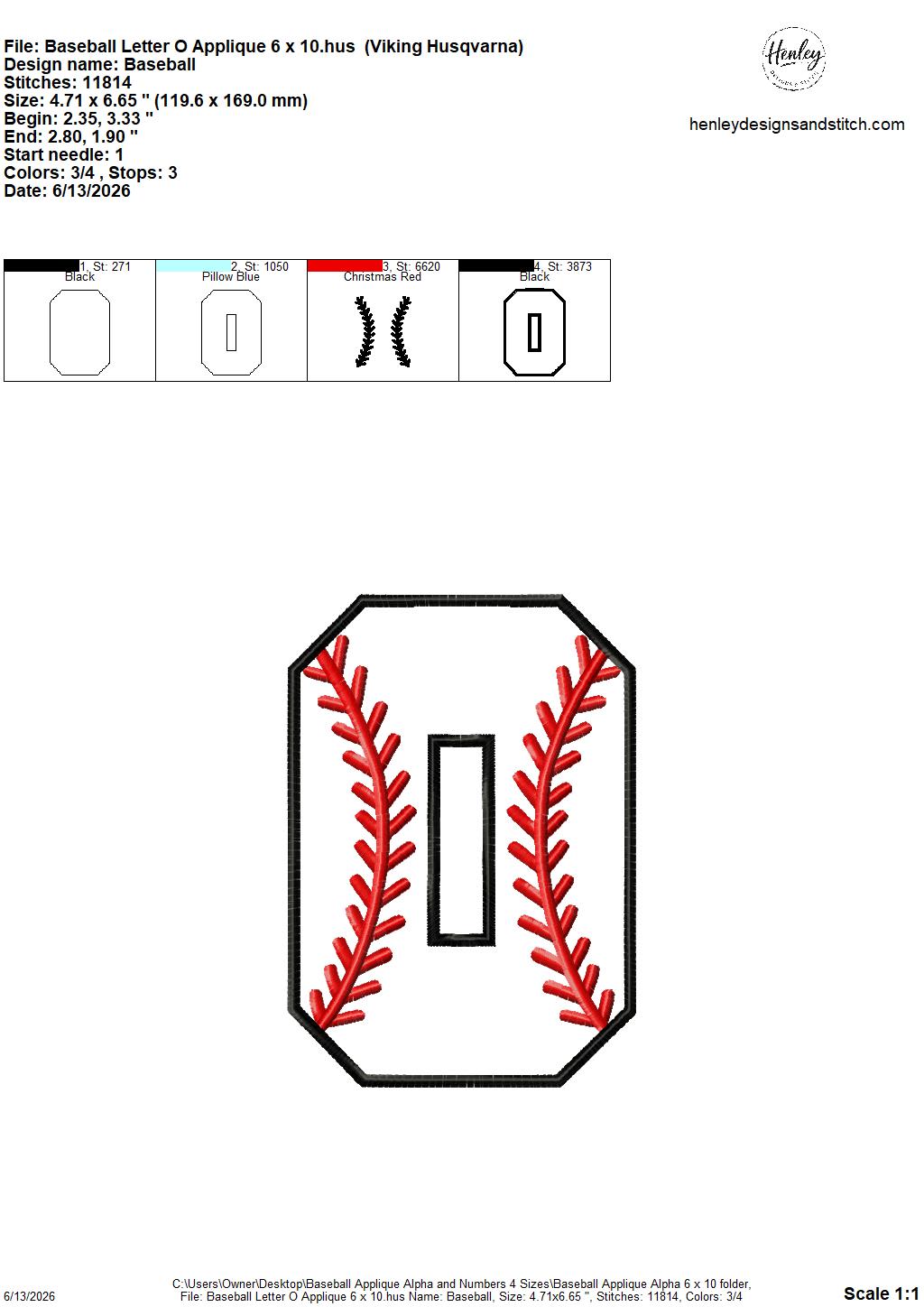 Baseball Stitching Applique Alpha and Numbers – 4 x 4, 5 x 7, 6 x 10 and 8 x 12 – DIGITAL Embroidery Design
