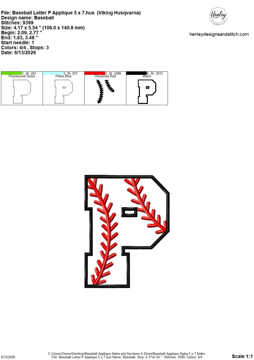 Baseball Stitching Applique Alpha and Numbers – 4 x 4, 5 x 7, 6 x 10 and 8 x 12 – DIGITAL Embroidery Design
