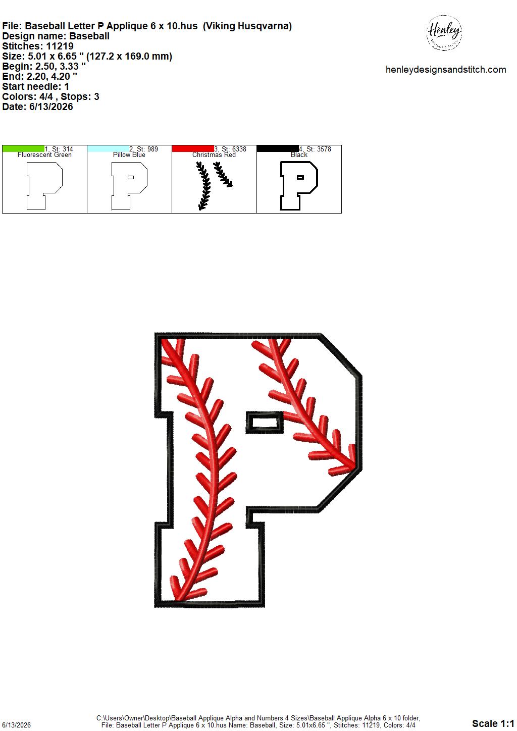 Baseball Stitching Applique Alpha and Numbers – 4 x 4, 5 x 7, 6 x 10 and 8 x 12 – DIGITAL Embroidery Design