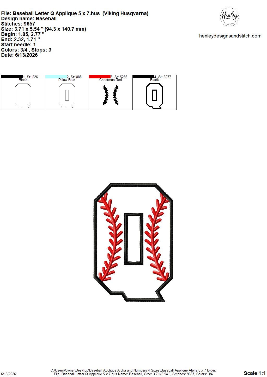 Baseball Stitching Applique Alpha and Numbers – 4 x 4, 5 x 7, 6 x 10 and 8 x 12 – DIGITAL Embroidery Design