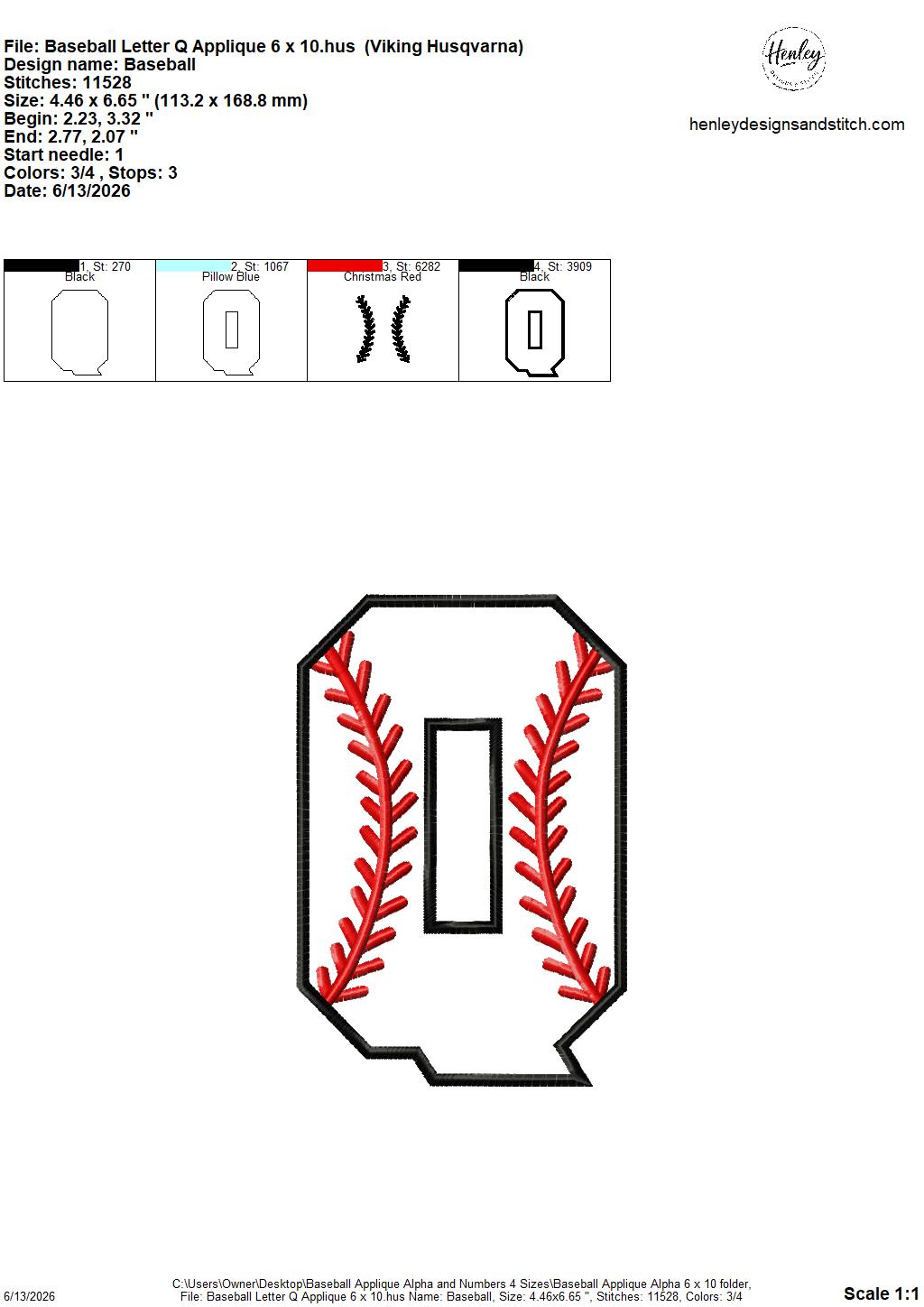 Baseball Stitching Applique Alpha and Numbers – 4 x 4, 5 x 7, 6 x 10 and 8 x 12 – DIGITAL Embroidery Design