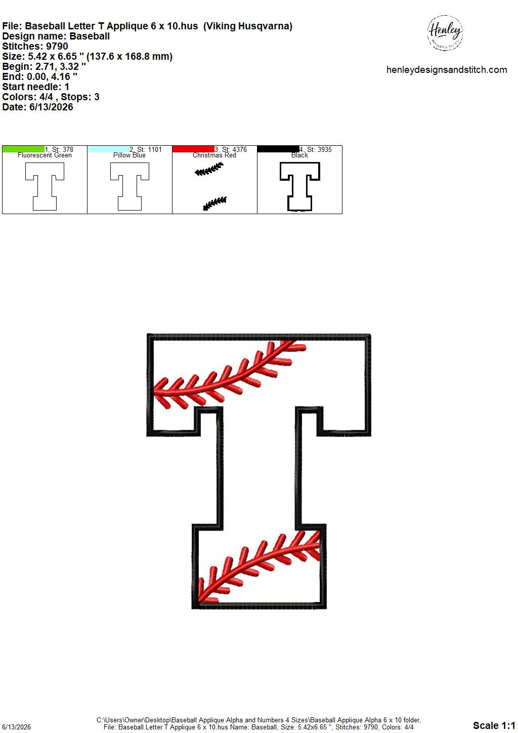 Baseball Stitching Applique Alpha and Numbers – 4 x 4, 5 x 7, 6 x 10 and 8 x 12 – DIGITAL Embroidery Design