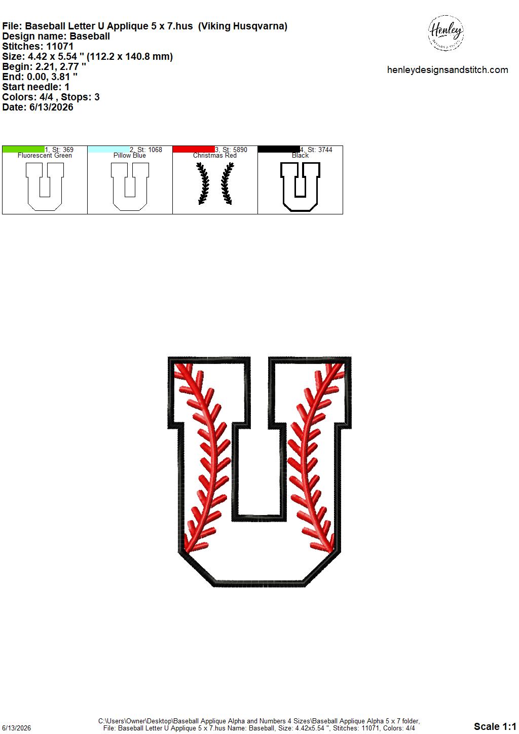 Baseball Stitching Applique Alpha and Numbers – 4 x 4, 5 x 7, 6 x 10 and 8 x 12 – DIGITAL Embroidery Design