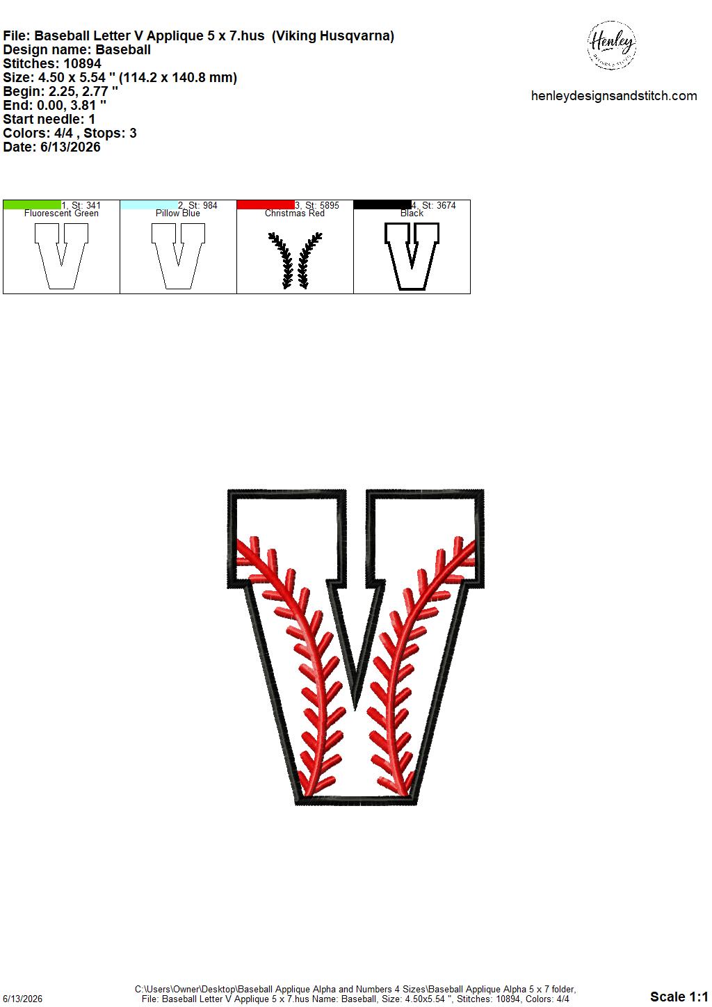 Baseball Stitching Applique Alpha and Numbers – 4 x 4, 5 x 7, 6 x 10 and 8 x 12 – DIGITAL Embroidery Design