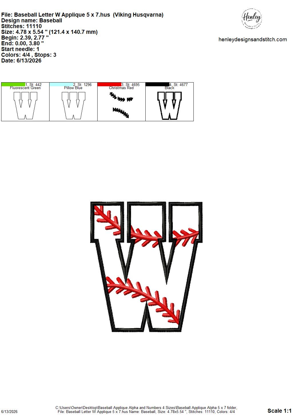 Baseball Stitching Applique Alpha and Numbers – 4 x 4, 5 x 7, 6 x 10 and 8 x 12 – DIGITAL Embroidery Design