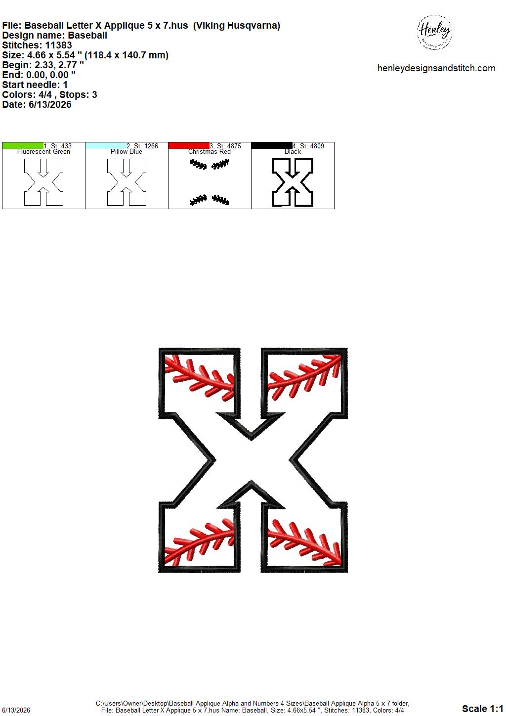 Baseball Stitching Applique Alpha and Numbers – 4 x 4, 5 x 7, 6 x 10 and 8 x 12 – DIGITAL Embroidery Design