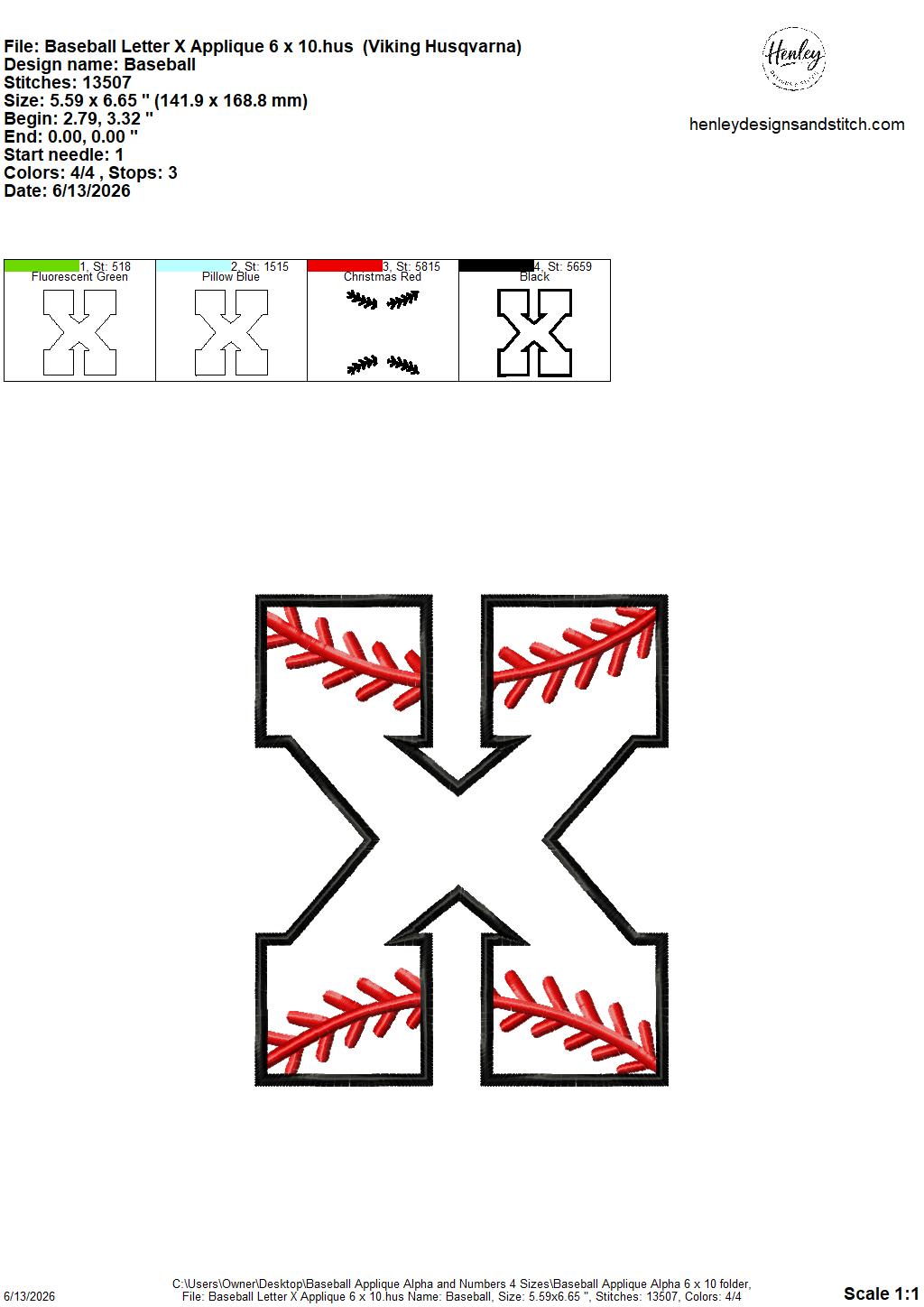 Baseball Stitching Applique Alpha and Numbers – 4 x 4, 5 x 7, 6 x 10 and 8 x 12 – DIGITAL Embroidery Design