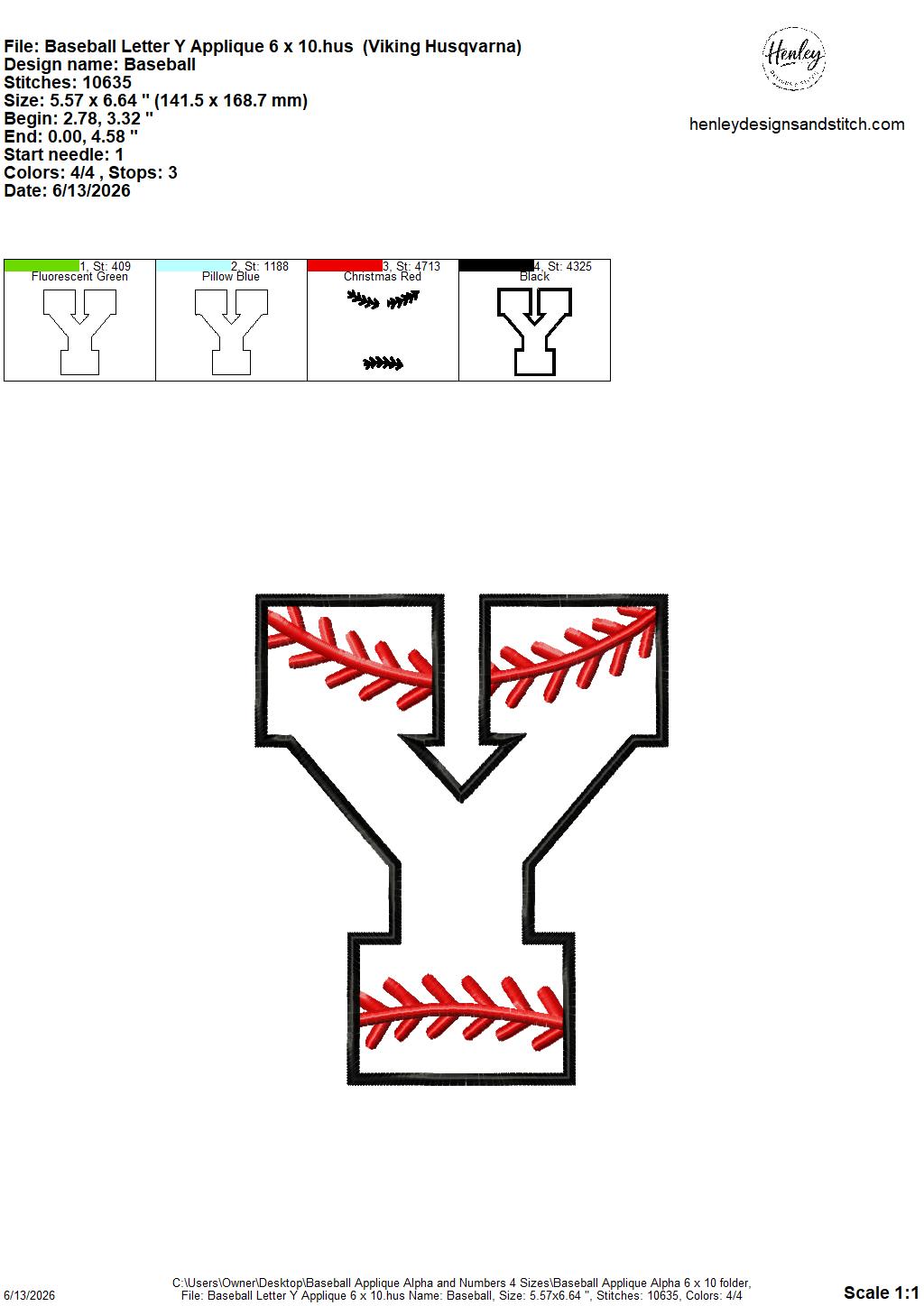 Baseball Stitching Applique Alpha and Numbers – 4 x 4, 5 x 7, 6 x 10 and 8 x 12 – DIGITAL Embroidery Design