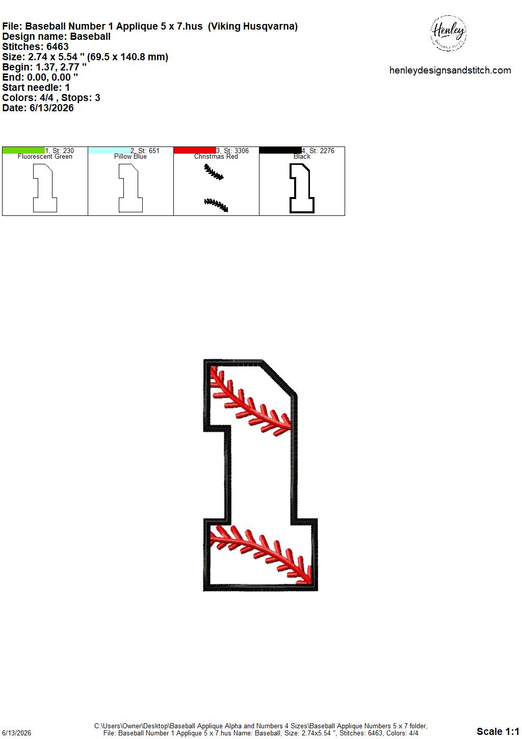 Baseball Stitching Applique Alpha and Numbers – 4 x 4, 5 x 7, 6 x 10 and 8 x 12 – DIGITAL Embroidery Design