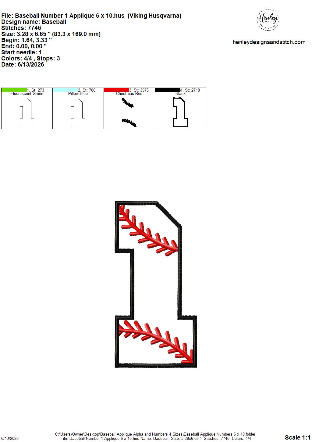 Baseball Stitching Applique Alpha and Numbers – 4 x 4, 5 x 7, 6 x 10 and 8 x 12 – DIGITAL Embroidery Design