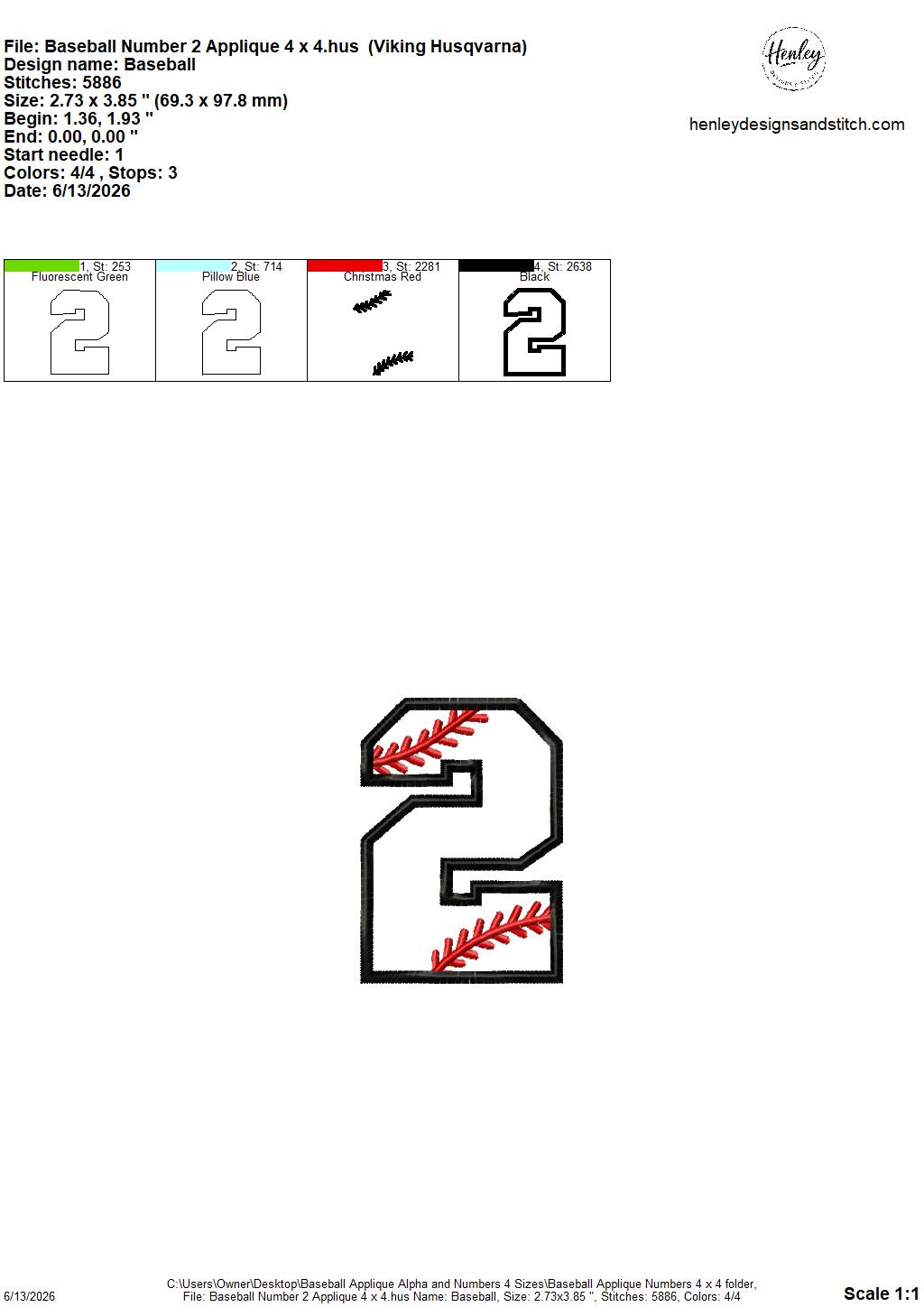 Baseball Stitching Applique Alpha and Numbers – 4 x 4, 5 x 7, 6 x 10 and 8 x 12 – DIGITAL Embroidery Design