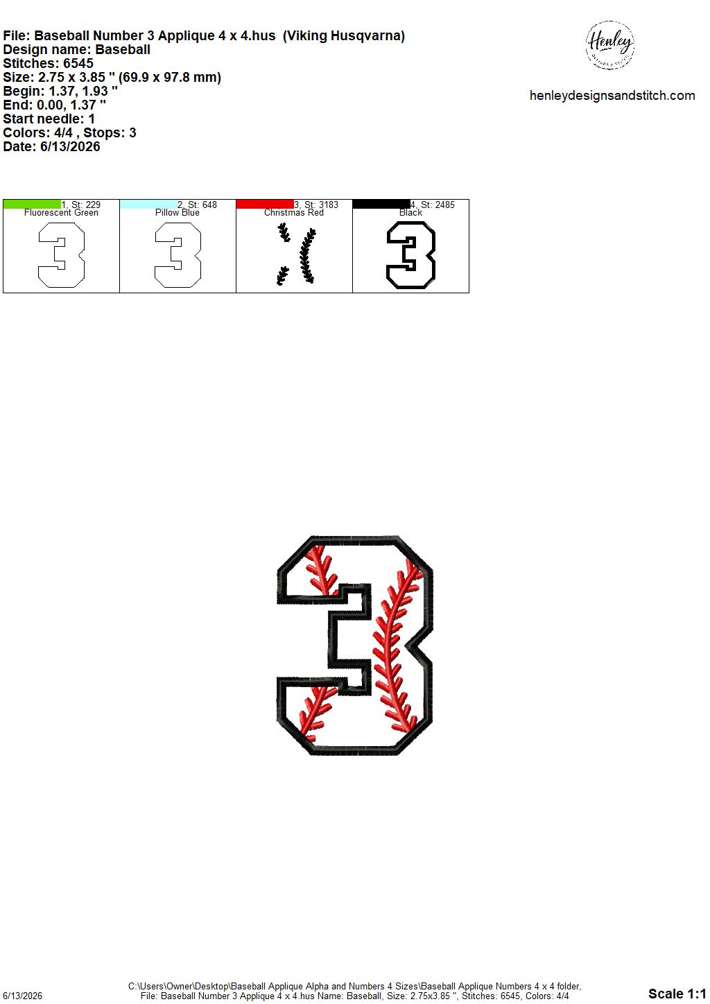 Baseball Stitching Applique Alpha and Numbers – 4 x 4, 5 x 7, 6 x 10 and 8 x 12 – DIGITAL Embroidery Design