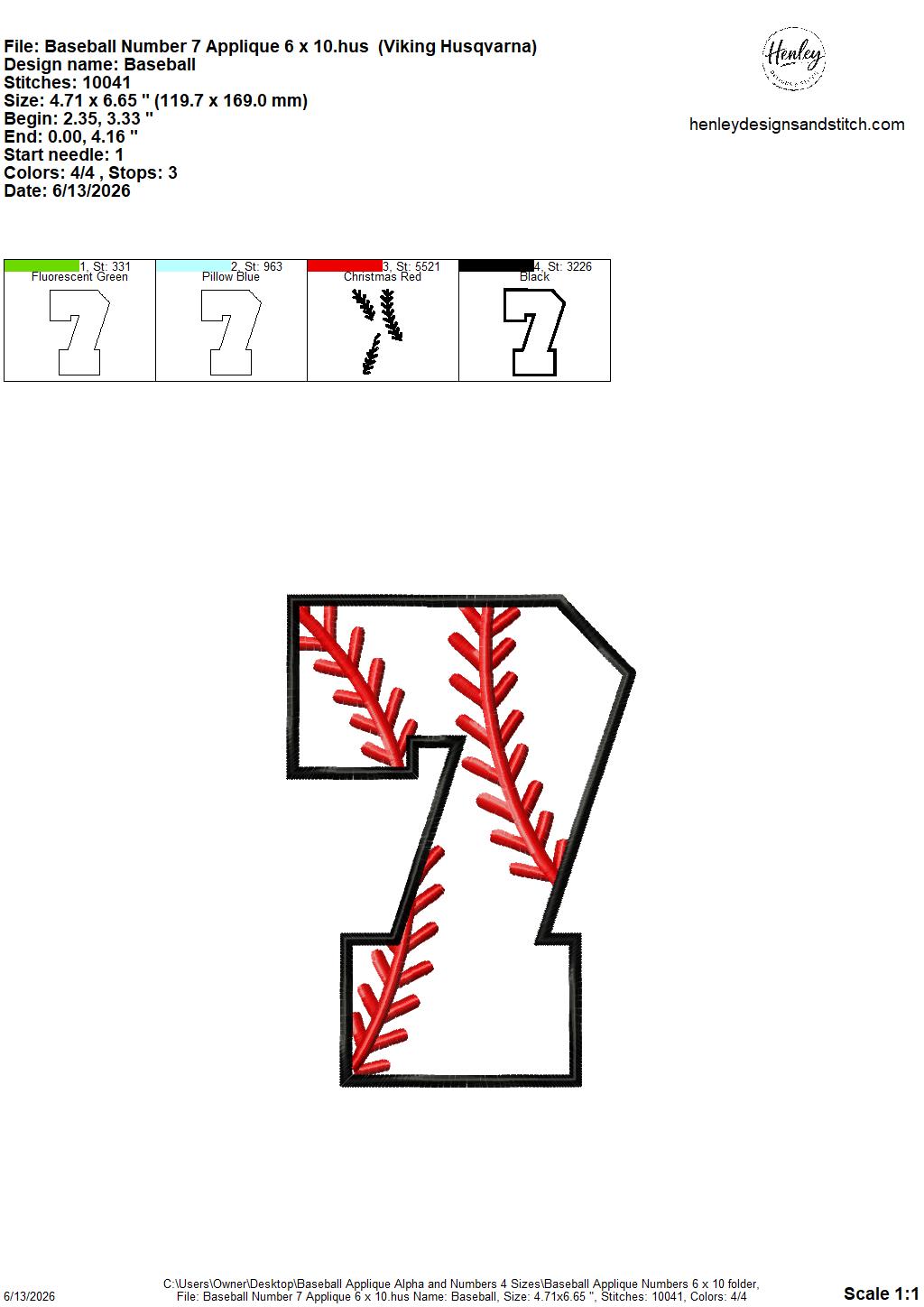 Baseball Stitching Applique Alpha and Numbers – 4 x 4, 5 x 7, 6 x 10 and 8 x 12 – DIGITAL Embroidery Design