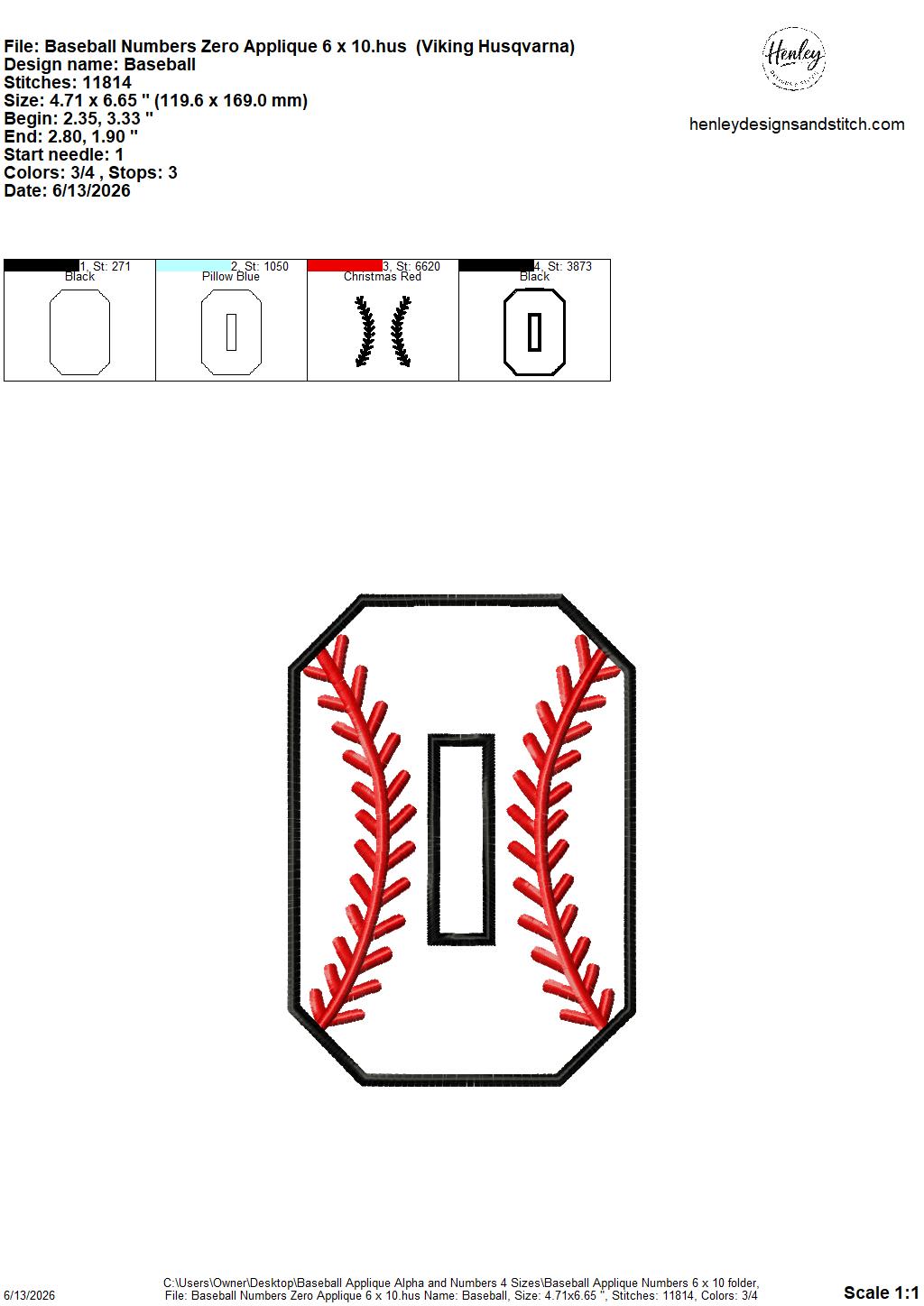 Baseball Stitching Applique Alpha and Numbers – 4 x 4, 5 x 7, 6 x 10 and 8 x 12 – DIGITAL Embroidery Design