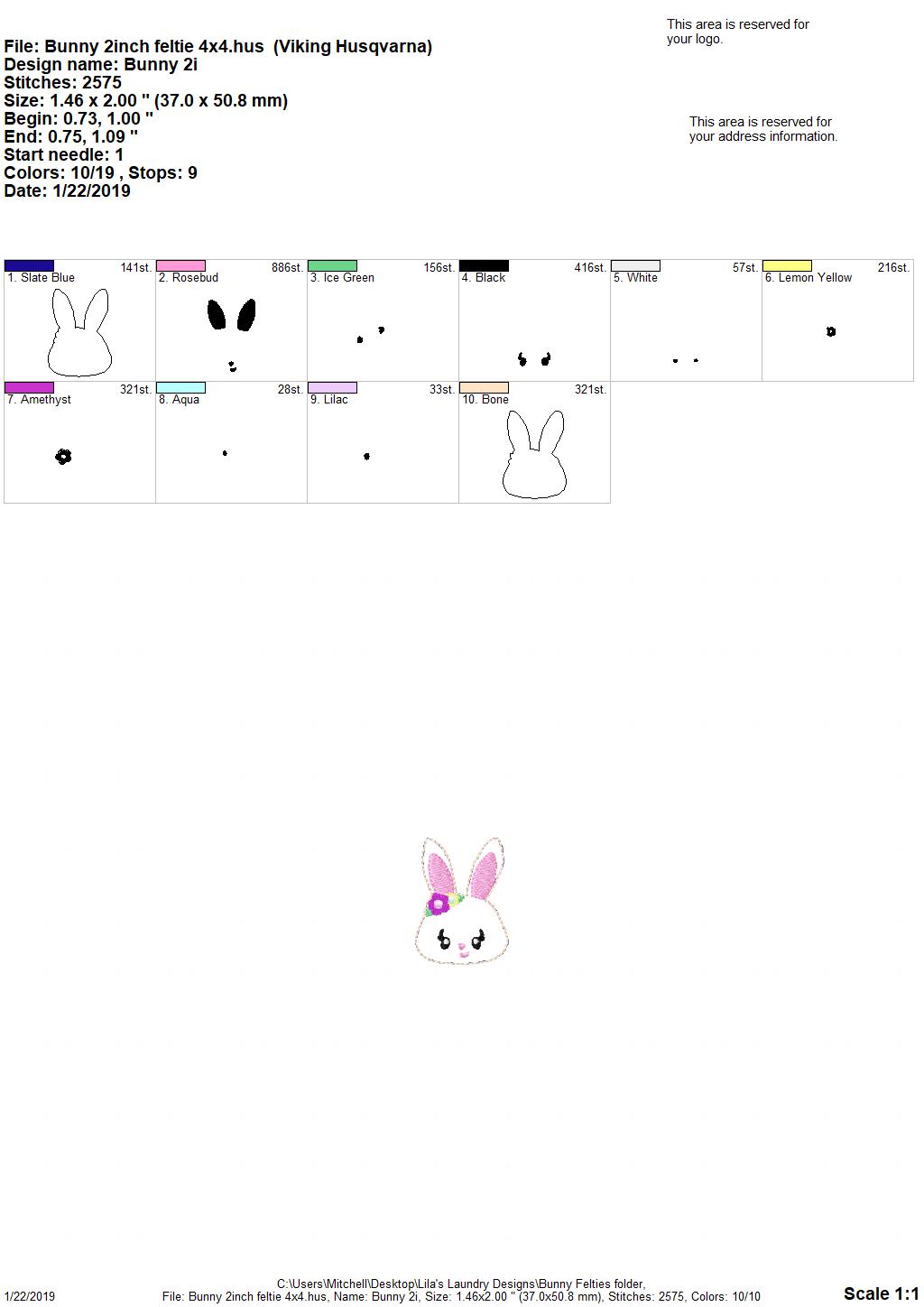Girl Bunny Felties - 3 sizes- Digital Embroidery Design