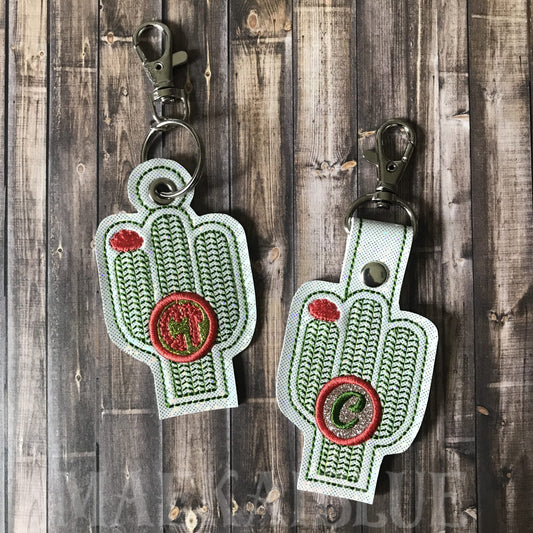 Cactus Applique Fobs 4x4 and 5x7 included- DIGITAL Embroidery DESIGN