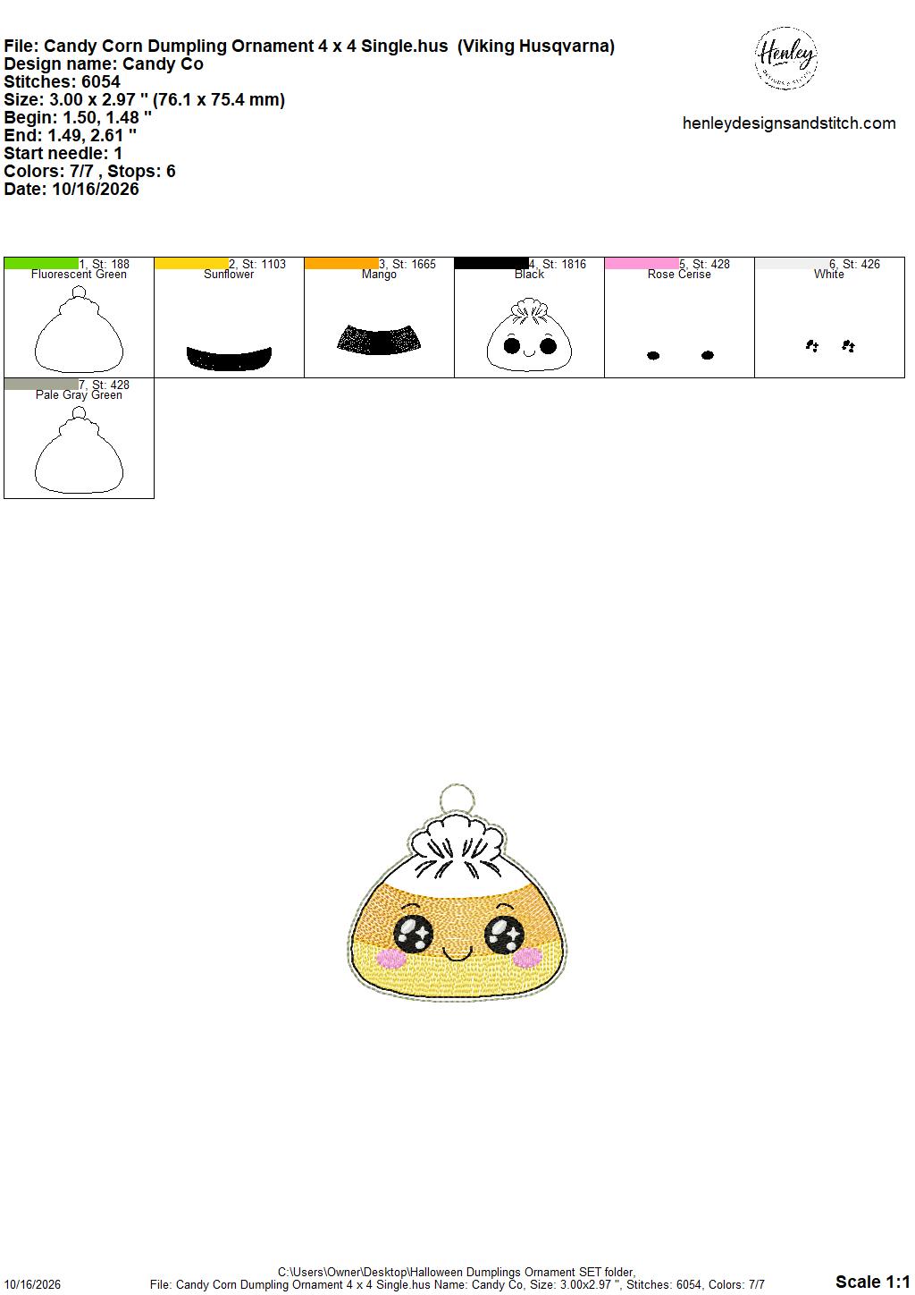 Halloween Dumpling Ornament SET - 4 x 4 Single and 5 x 7 Grouped - 8 DESIGNS - DIGITAL Embroidery Design