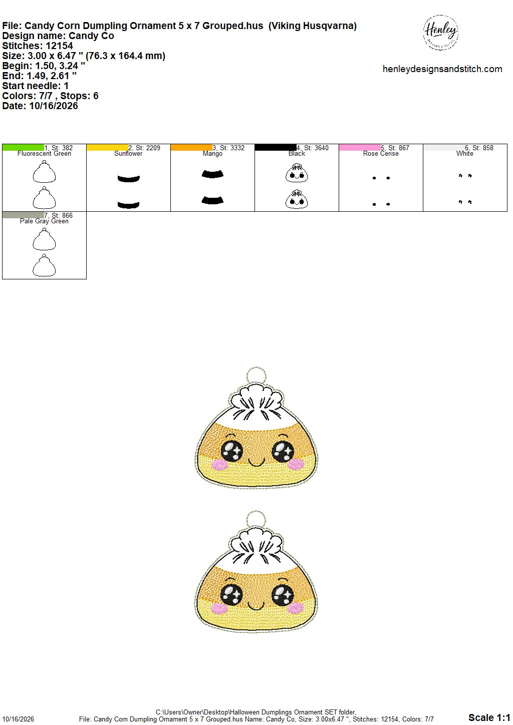 Halloween Dumpling Ornament SET - 4 x 4 Single and 5 x 7 Grouped - 8 DESIGNS - DIGITAL Embroidery Design