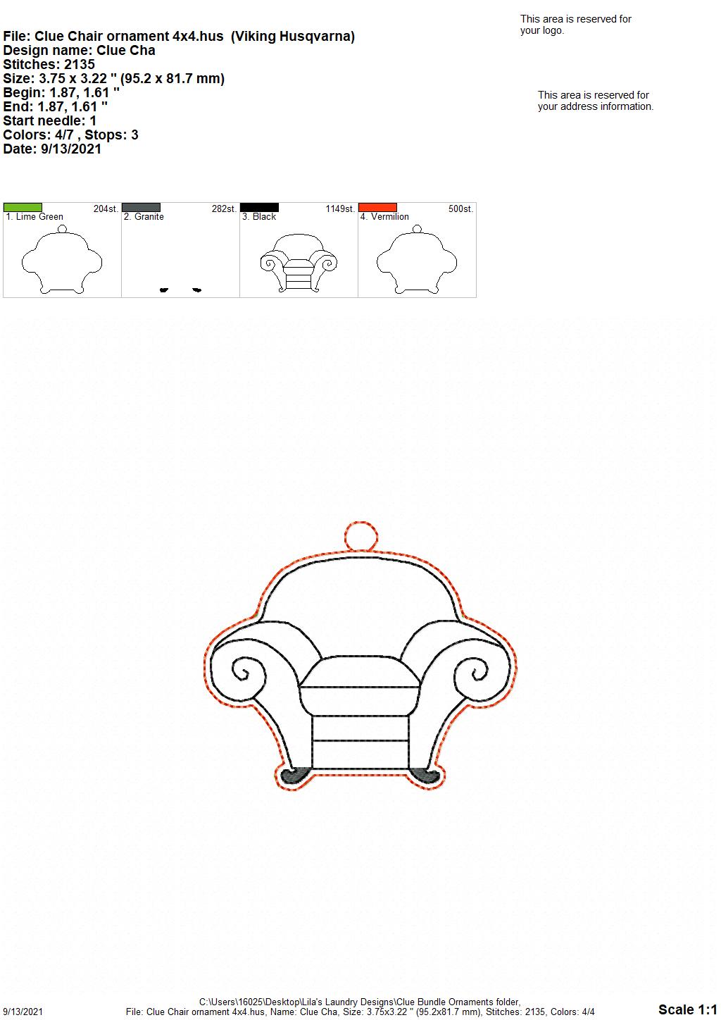 Clue Ornament Bundle - Digital Embroidery Design