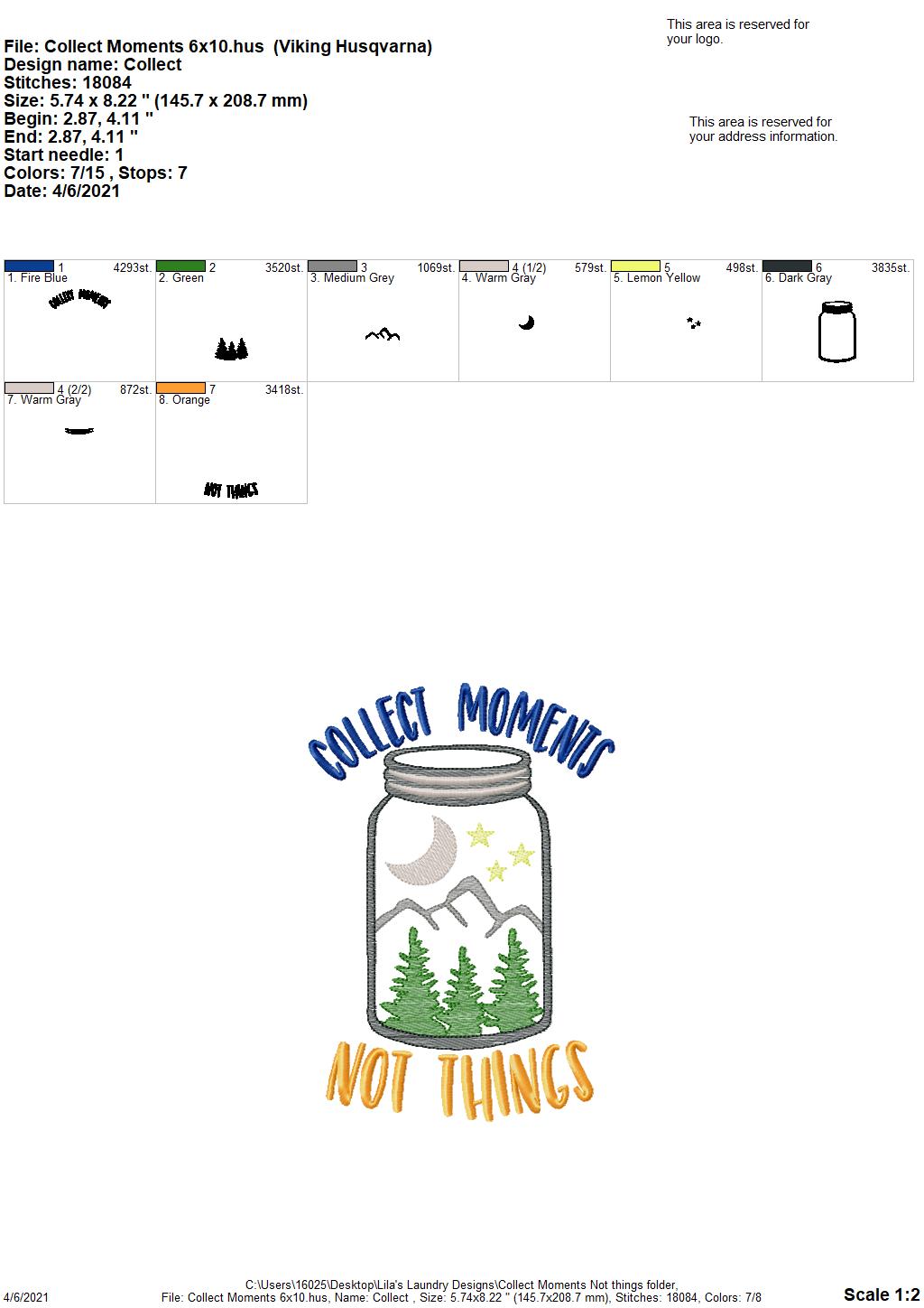 Collect Moments - 3 sizes- Digital Embroidery Design
