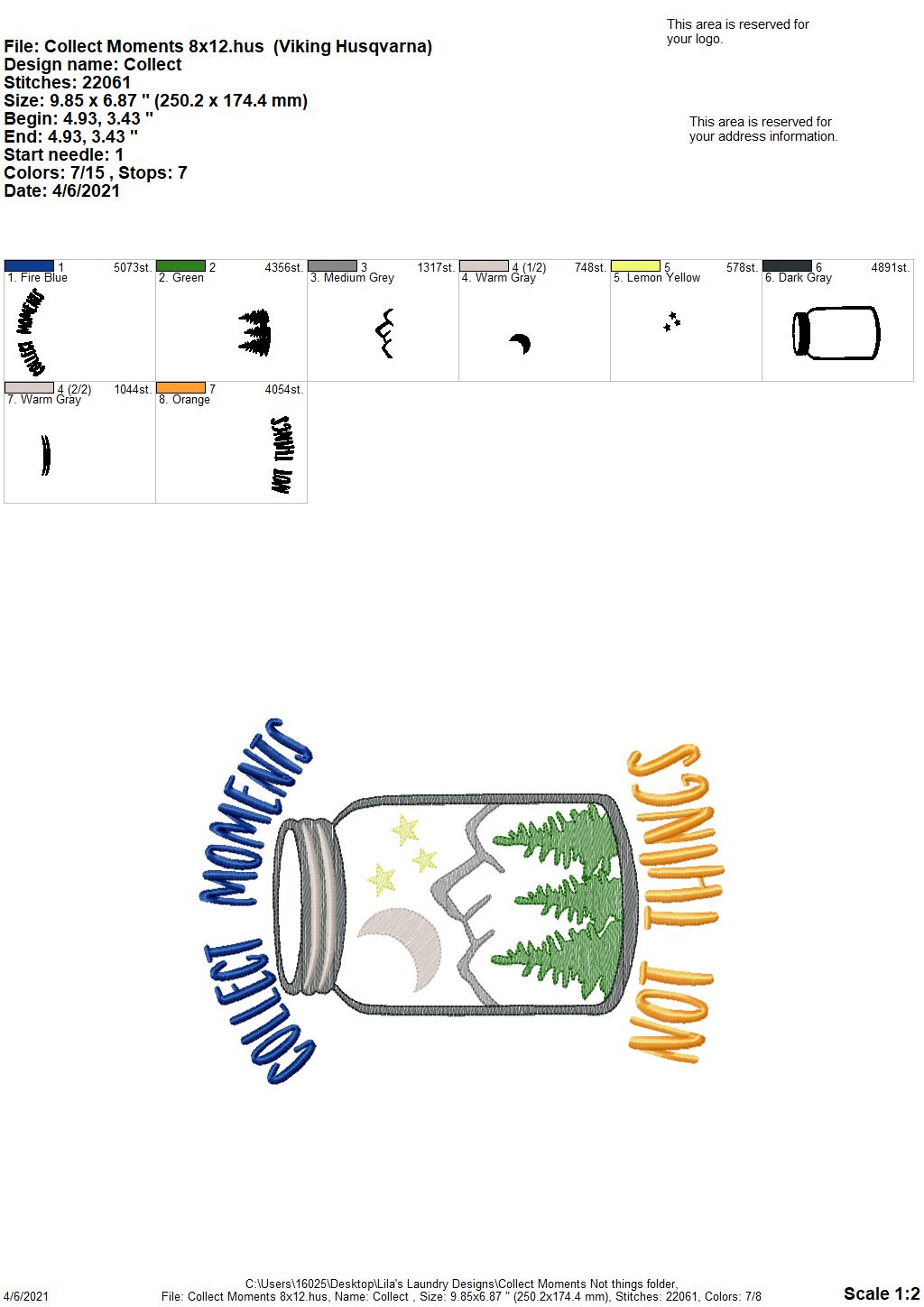 Collect Moments - 3 sizes- Digital Embroidery Design