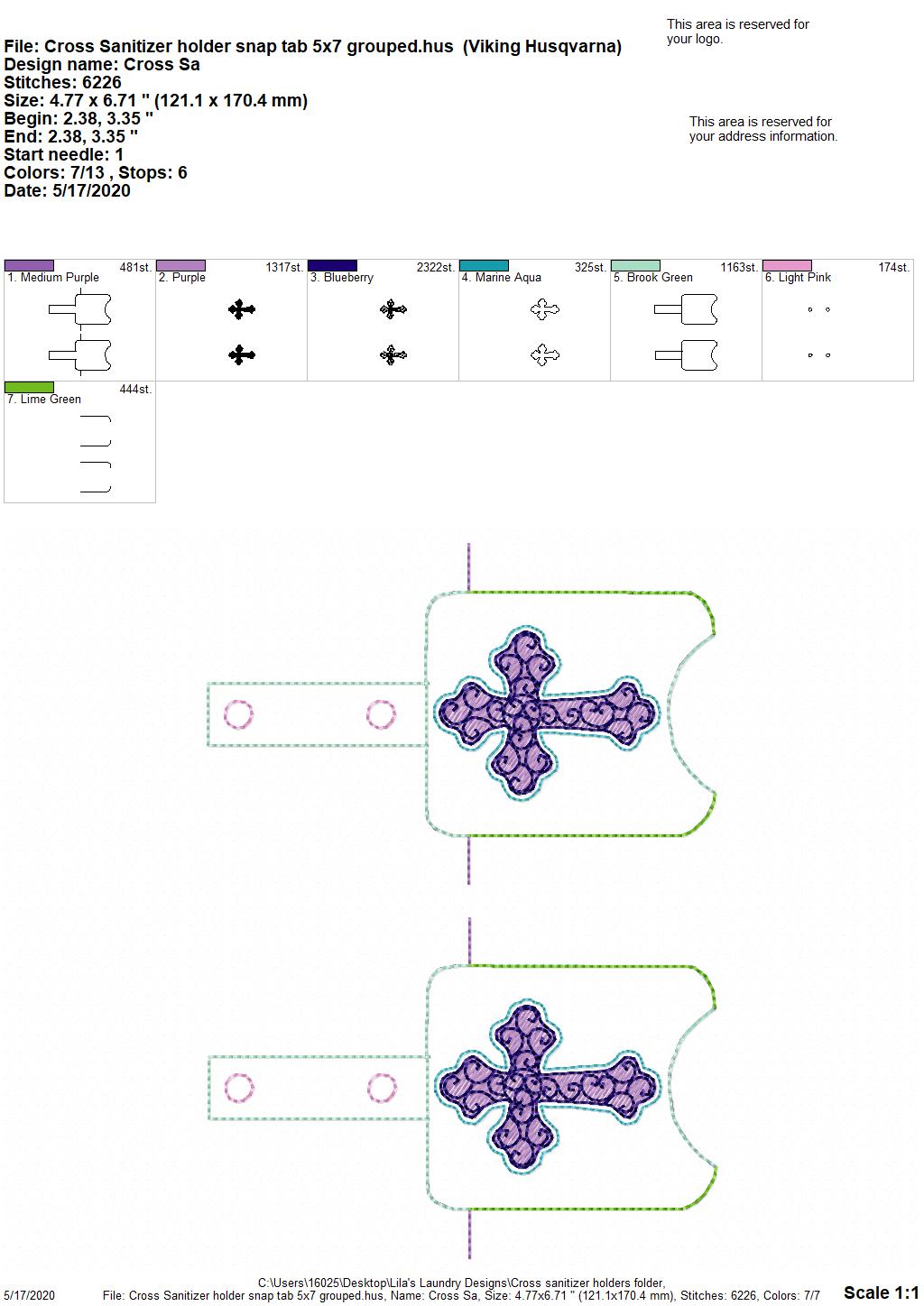 Cross Sanitizer Holders - DIGITAL Embroidery DESIGN