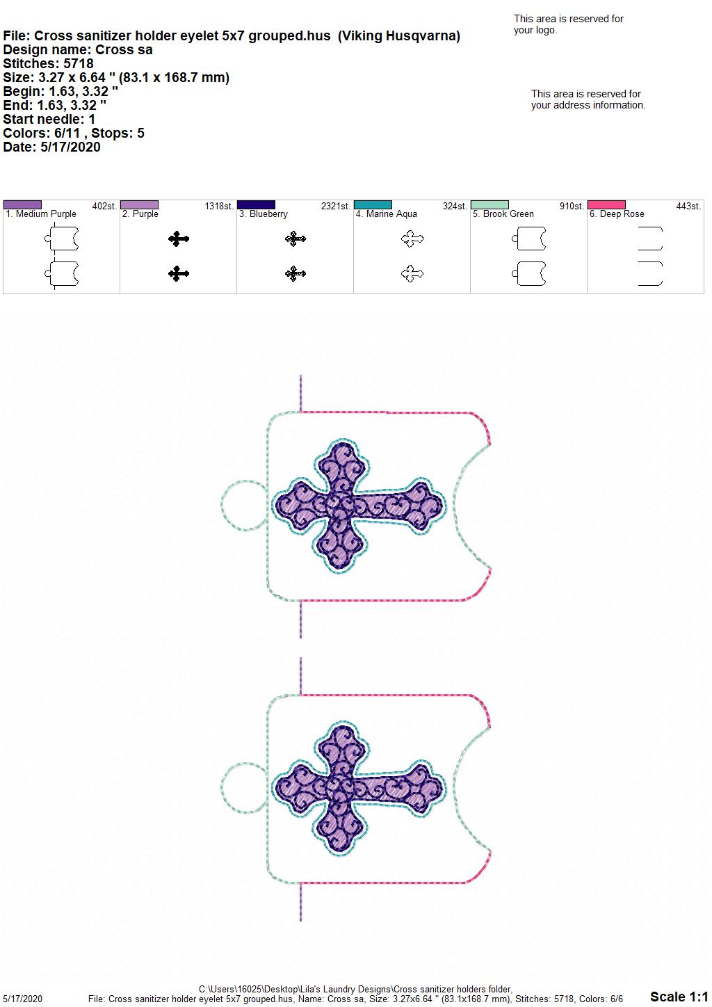 Cross Sanitizer Holders - DIGITAL Embroidery DESIGN