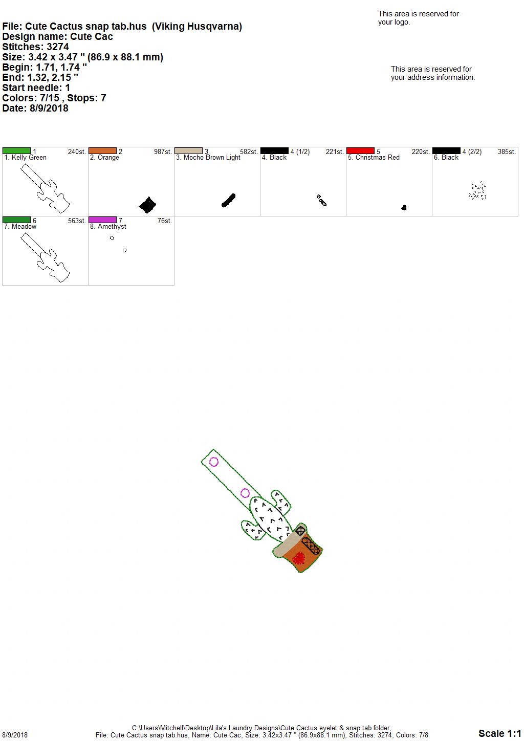 Cactus Fobs - Digital Embroidery Design