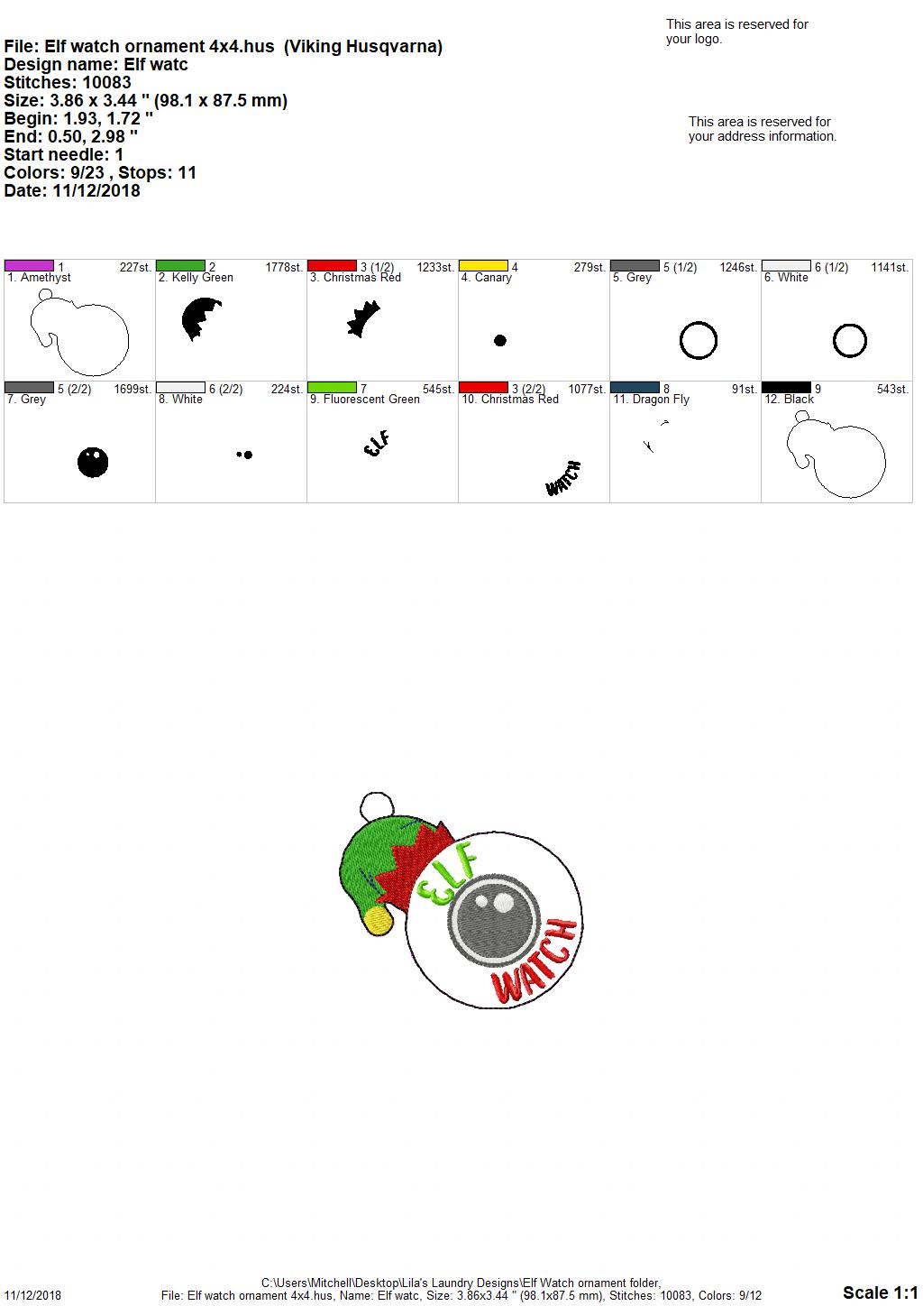 Elf Watch Ornament Set 4x4 and 5x7 Grouped