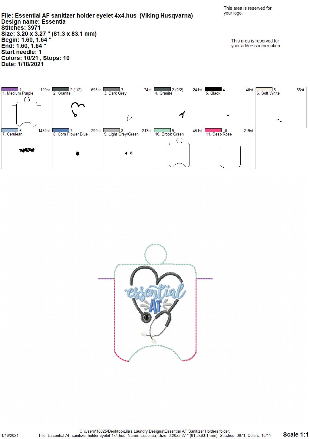 Essential AF Sanitizer Holders - DIGITAL Embroidery DESIGN
