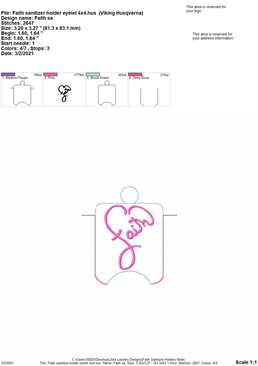 Faith Sanitizer Holders - DIGITAL Embroidery DESIGN