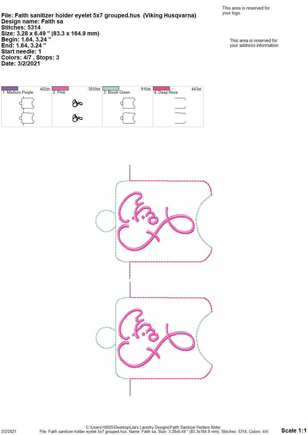 Faith Sanitizer Holders - DIGITAL Embroidery DESIGN