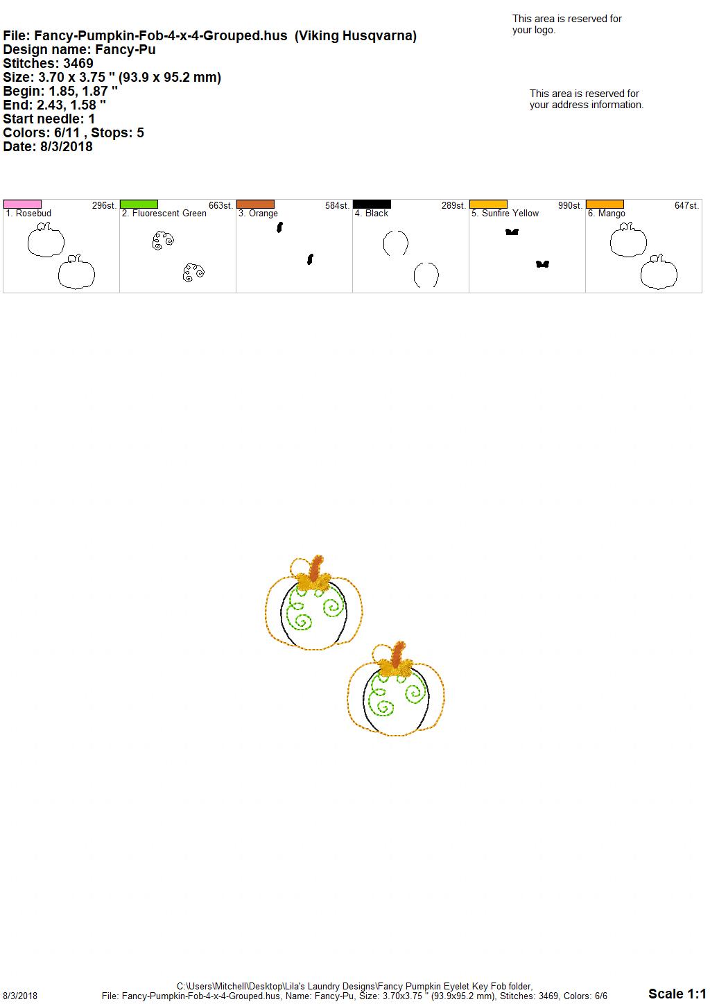 Fancy Pumpkin eyelet 4x4 and 5x7 Grouped
