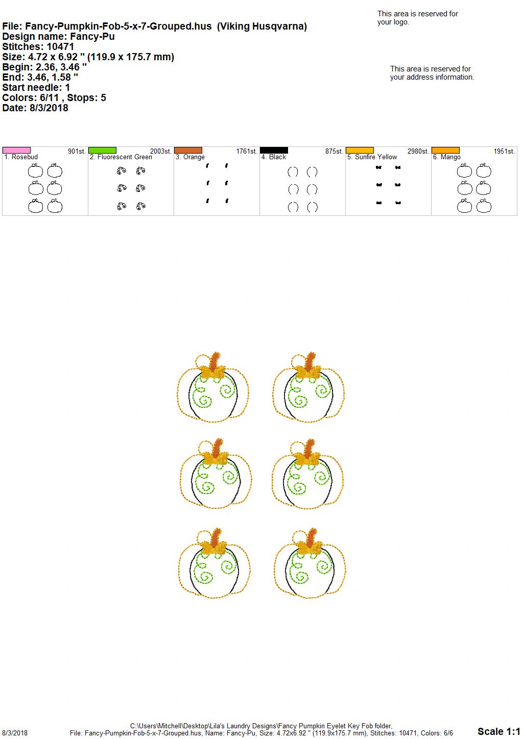 Fancy Pumpkin eyelet 4x4 and 5x7 Grouped