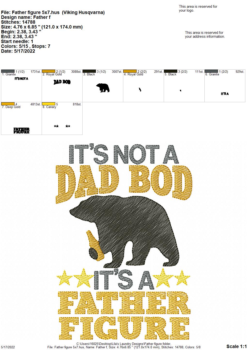 Father Figure - 3 sizes- Digital Embroidery Design