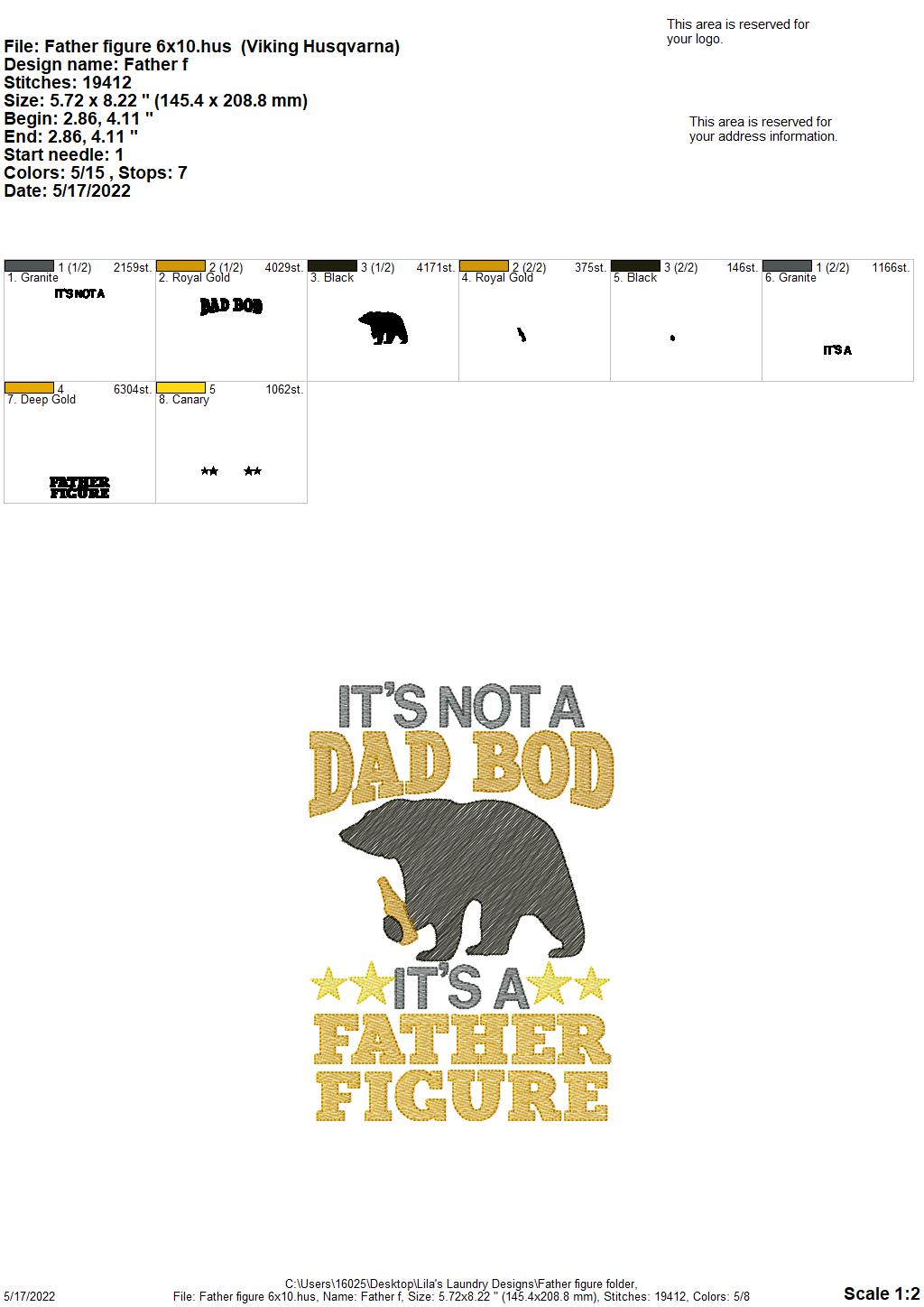 Father Figure - 3 sizes- Digital Embroidery Design