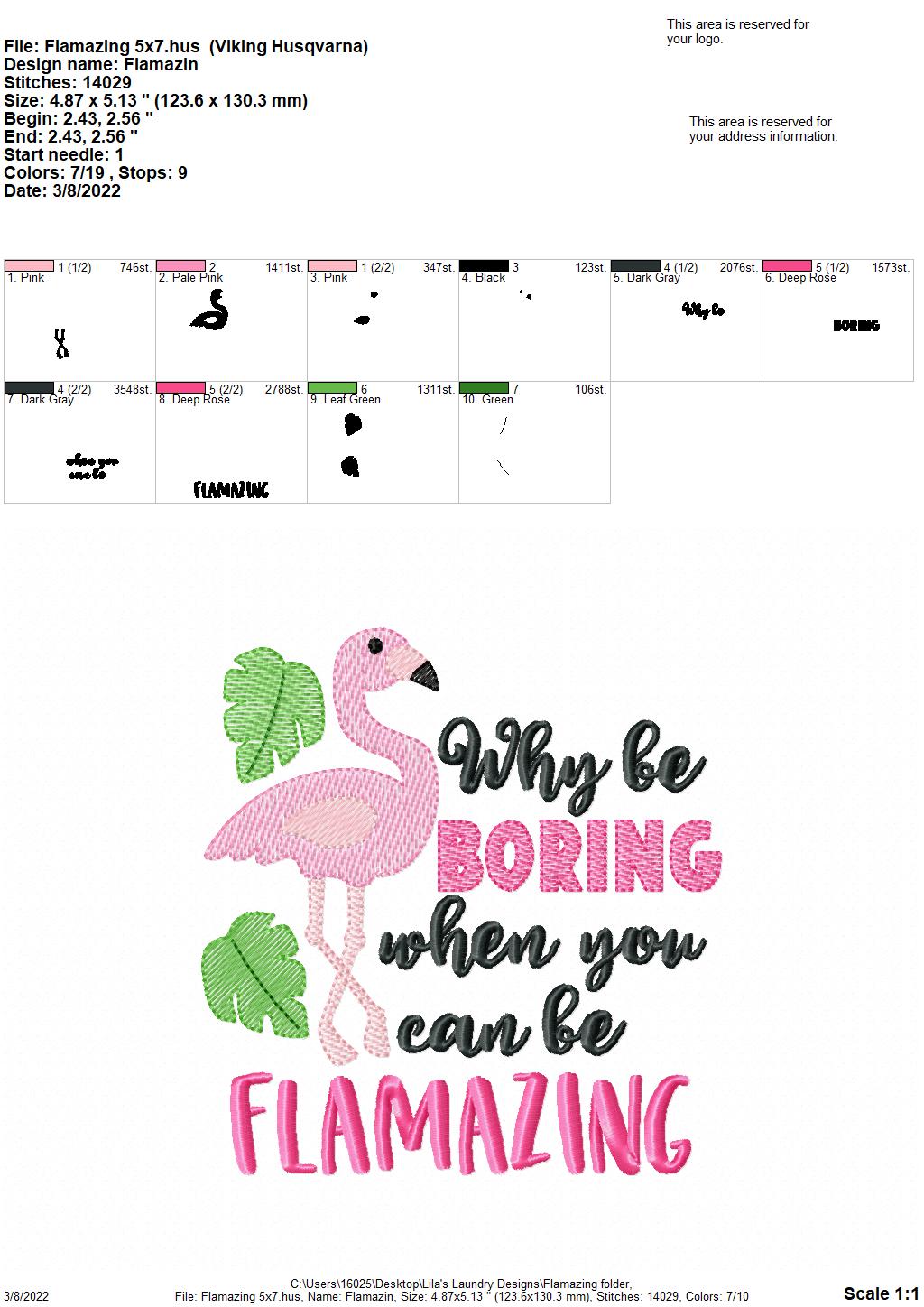 Flamazing - 3 sizes- Digital Embroidery Design