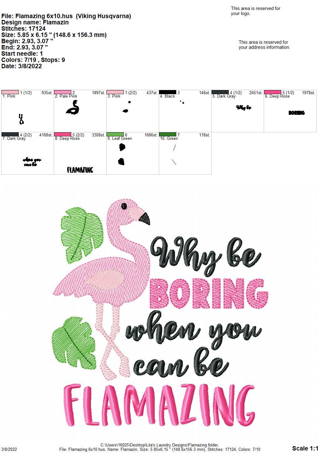 Flamazing - 3 sizes- Digital Embroidery Design
