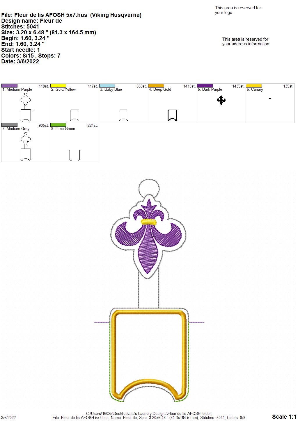 Fleur De Lis Applique Fold Over Sanitizer Holder 5x7- DIGITAL Embroidery DESIGN