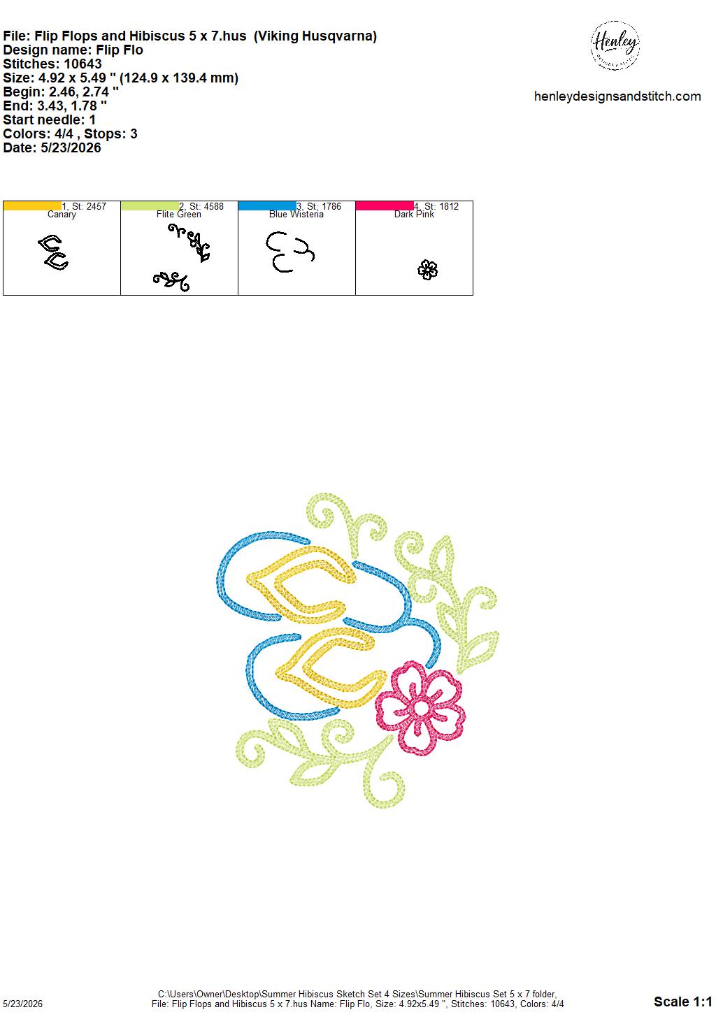 Sketch Summer Hibiscus SET - Includes 9 Designs  - 4 x 4, 5 x 7, 6 x 10 and 8 x 12 - DIGITAL Embroidery Design