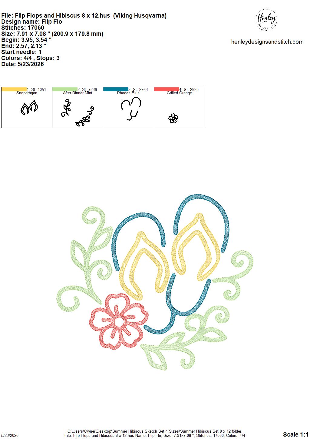 Sketch Summer Hibiscus SET - Includes 9 Designs  - 4 x 4, 5 x 7, 6 x 10 and 8 x 12 - DIGITAL Embroidery Design